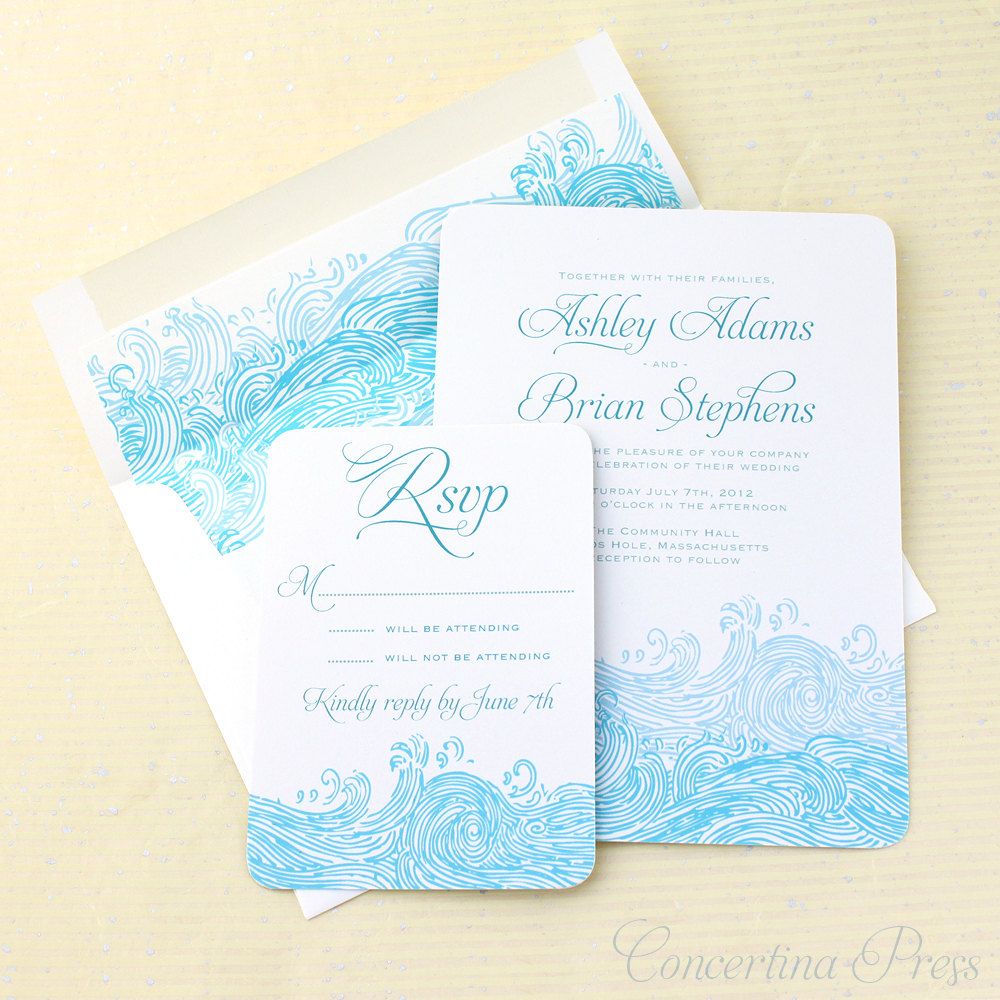 Exquisite Casual Beach Wedding Invites